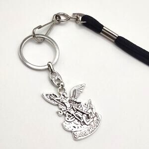 Archangel Saint Michael Keychain Stainless Christian Catholic Faith Birthday NEW